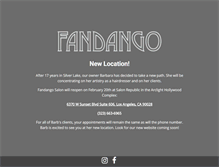 Tablet Screenshot of fandangosalon.com